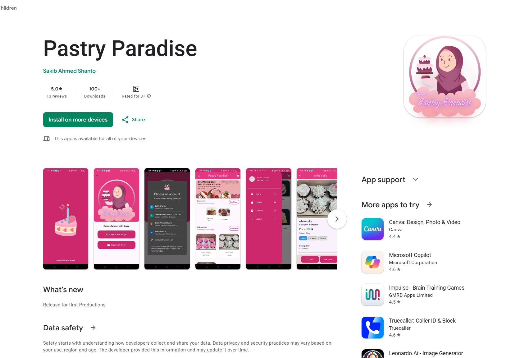 E-commerce App for Pastry Paradise Bakery